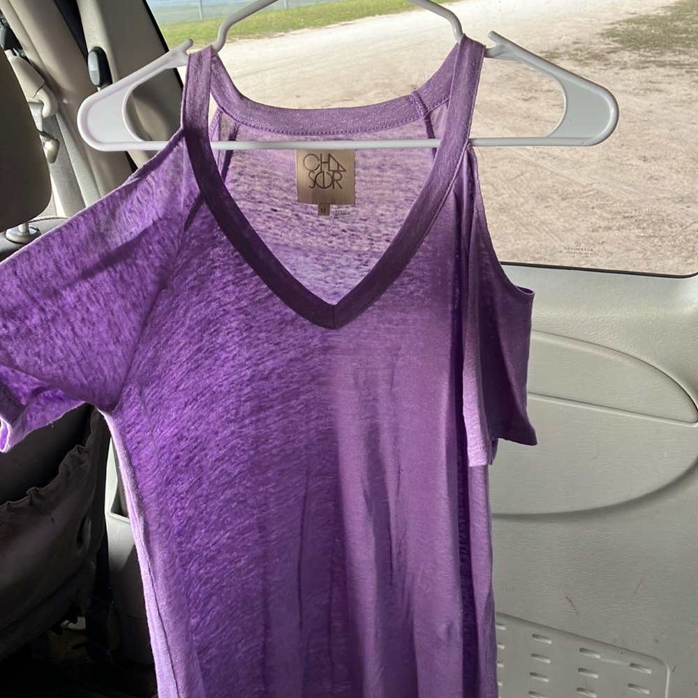 Off the shoulder Chaser Purple shirt